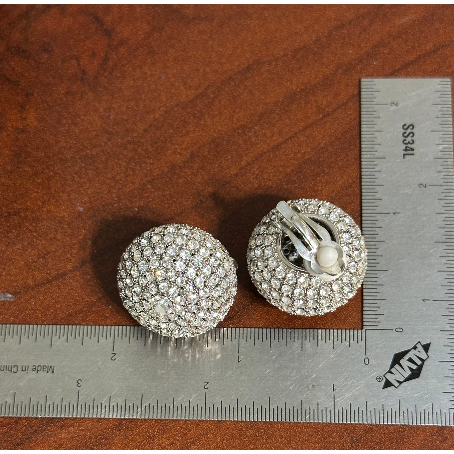 Camrose & Kross Audrey Hepburn Rhinestone Ball Clip Earrings