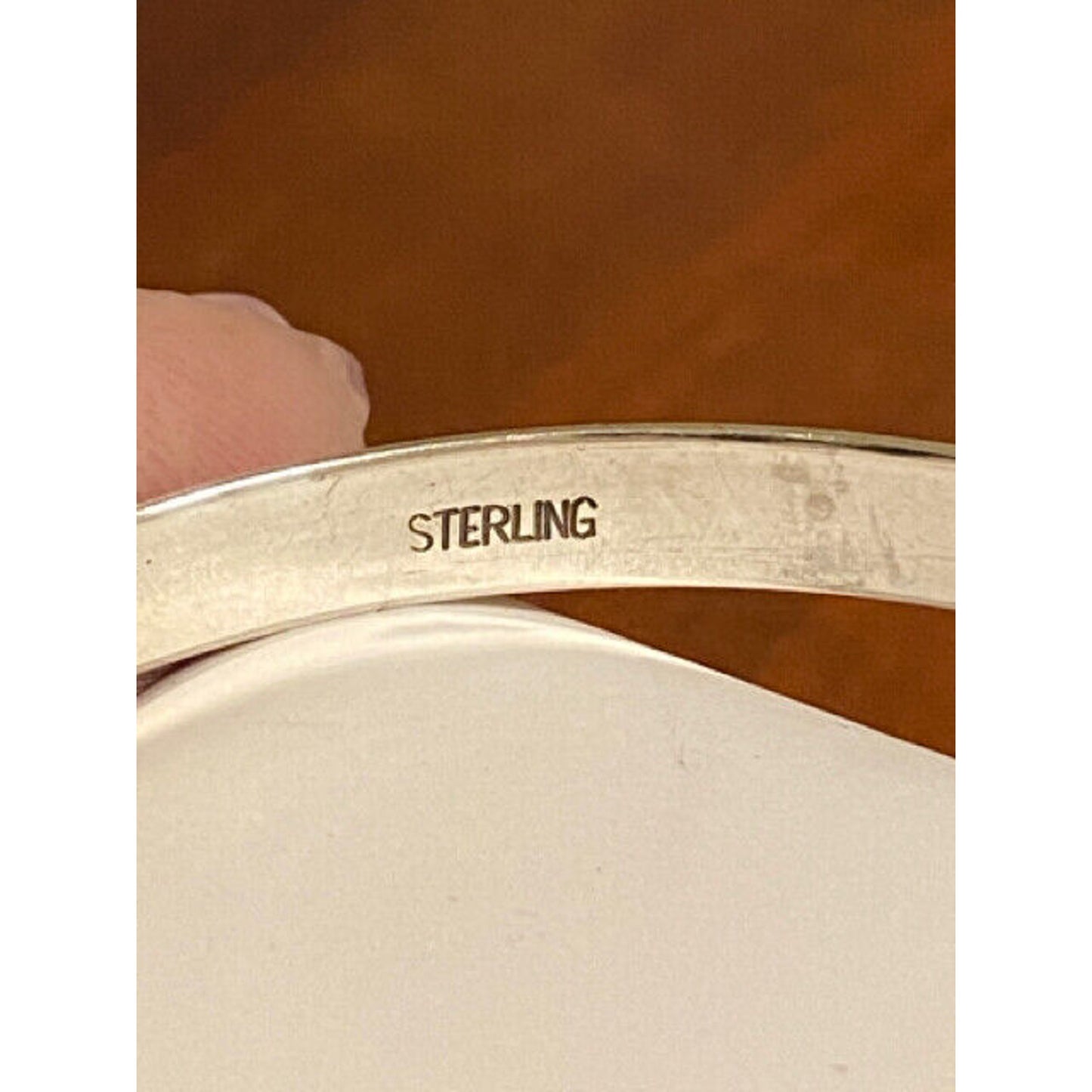Lovely Sterling Silver Diamond Cut Bangle Bracelet