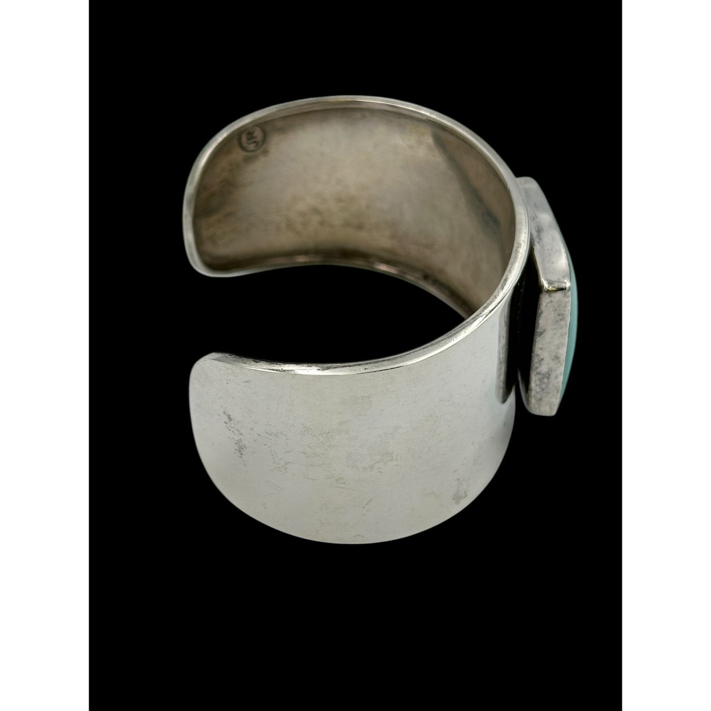 Vintage Turquoise Sterling Silver Cuff Marked Mexico 925 / Stamped JR