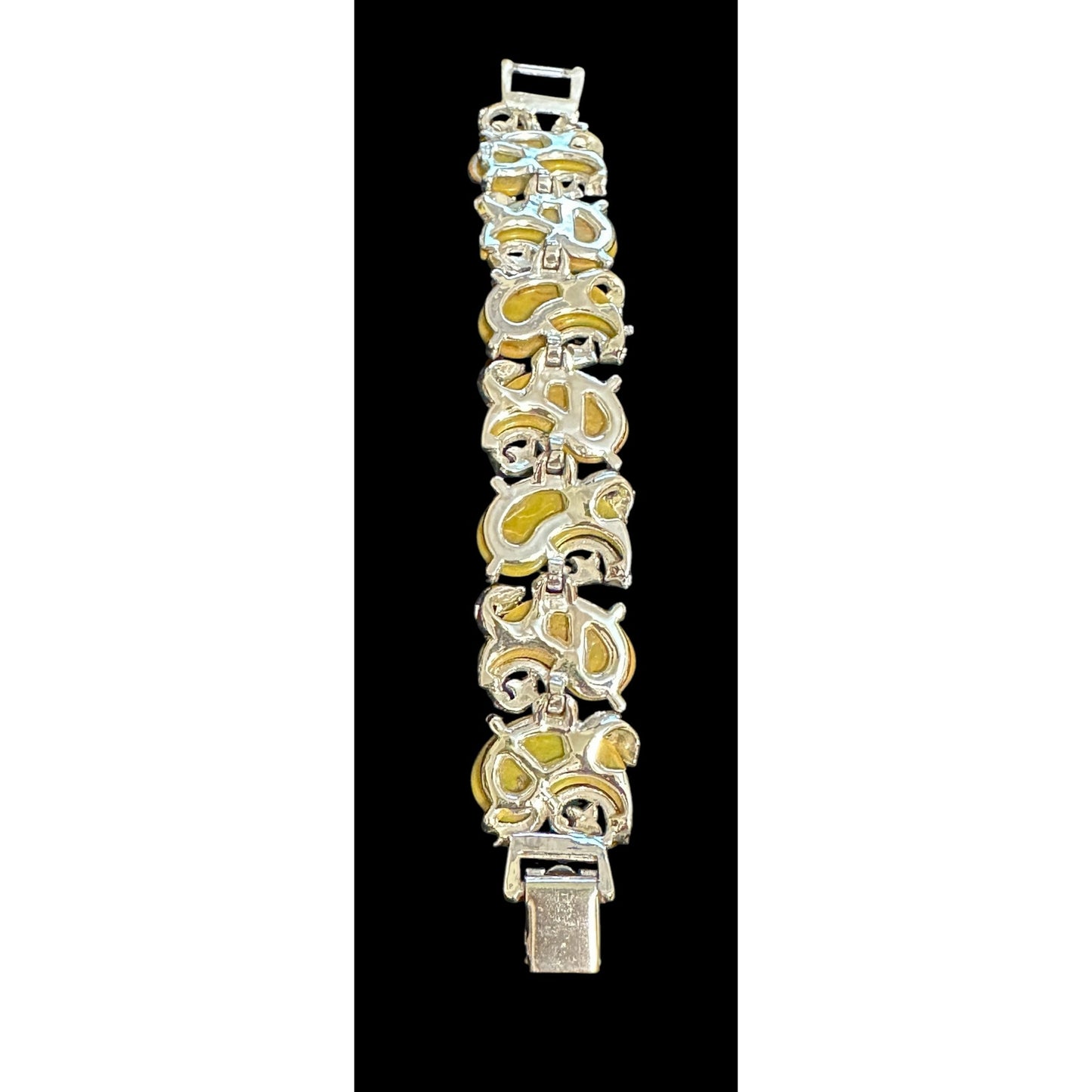 Vintage ART Arthur Pepper Green Funky Shape Thermoset Bracelet