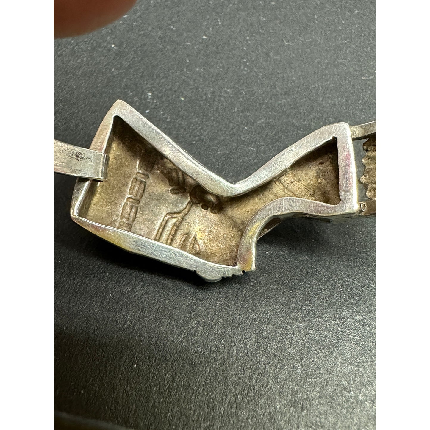 Vintage Sterling Silver Egyptian Nefertiti Bangle Bracelet