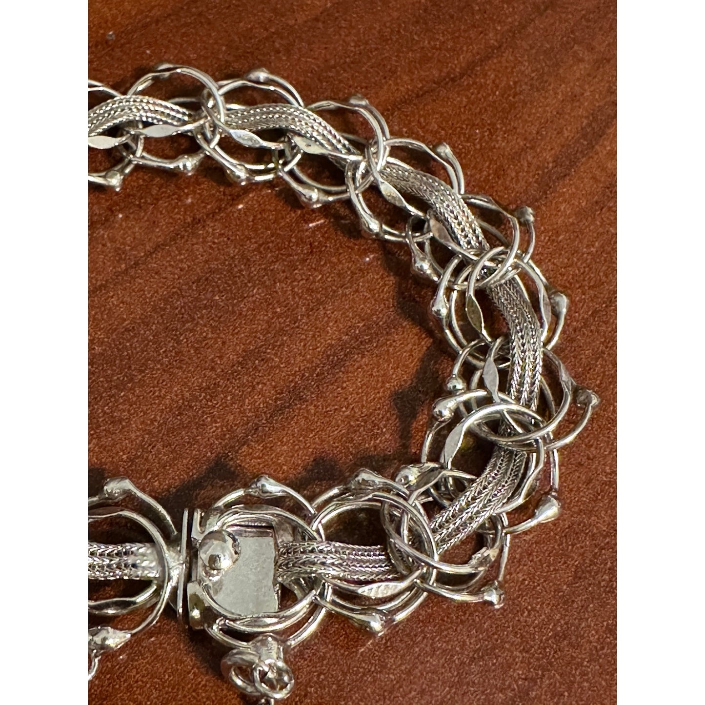 Vintage Sterling Silver Wide Link Bracelet 7 “ x 5/8” 19g Safety Chain