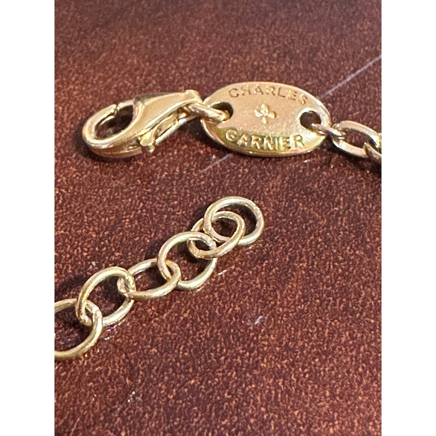 Charles Garnier 18k over Sterling Simulated Turquoise CZ Charm Bracelet