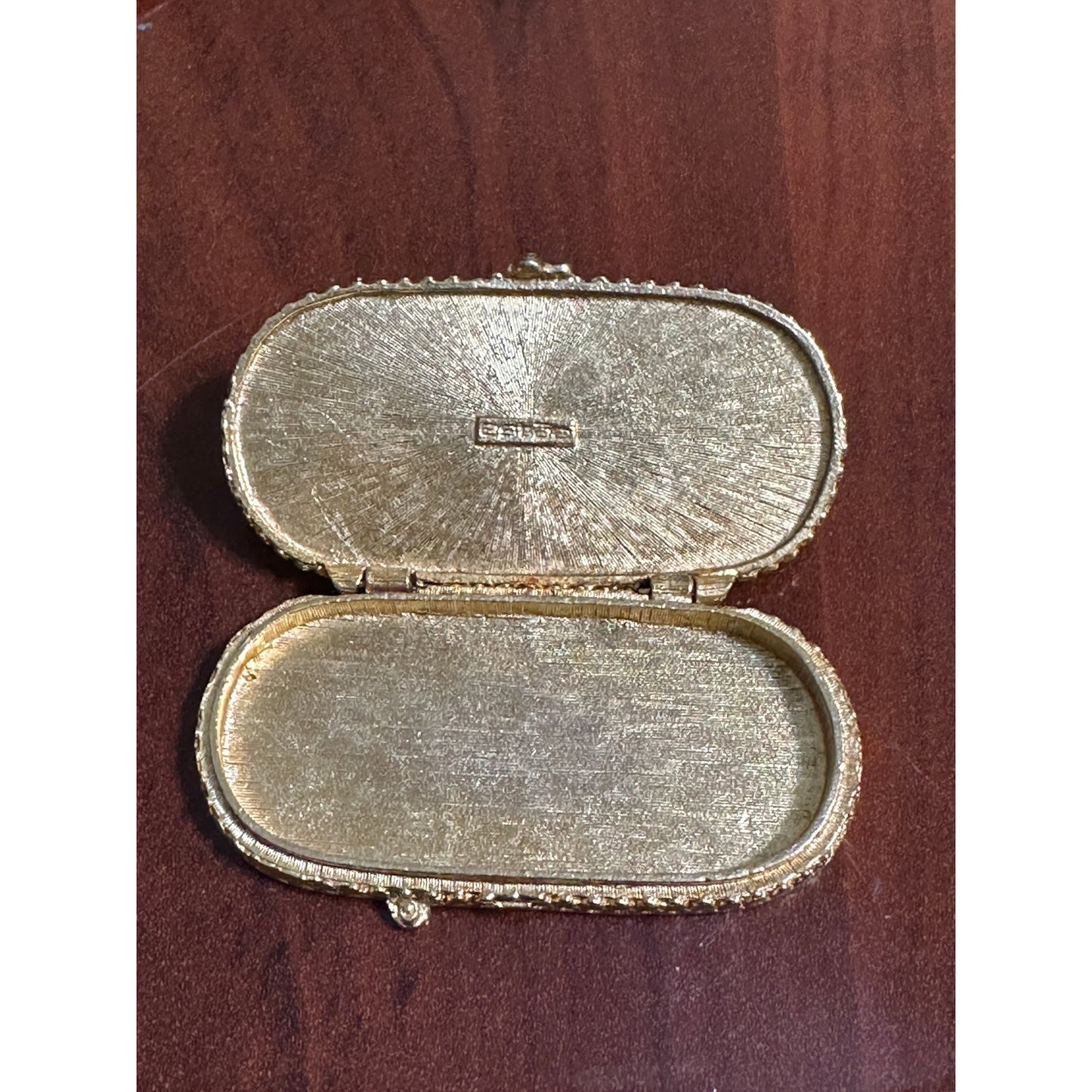 Estee Lauder Solid Perfume Holder Blue Enamel Victorian Couple Cameo