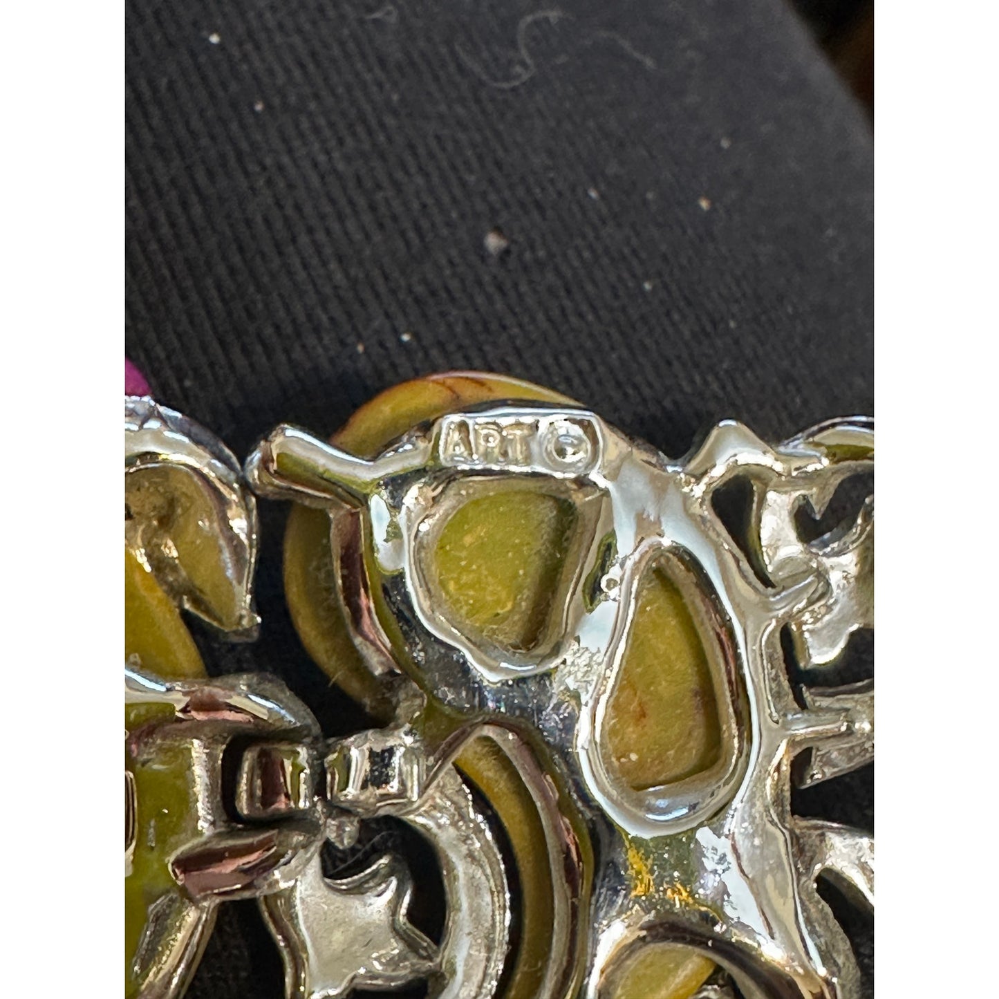 Vintage ART Arthur Pepper Green Funky Shape Thermoset Bracelet