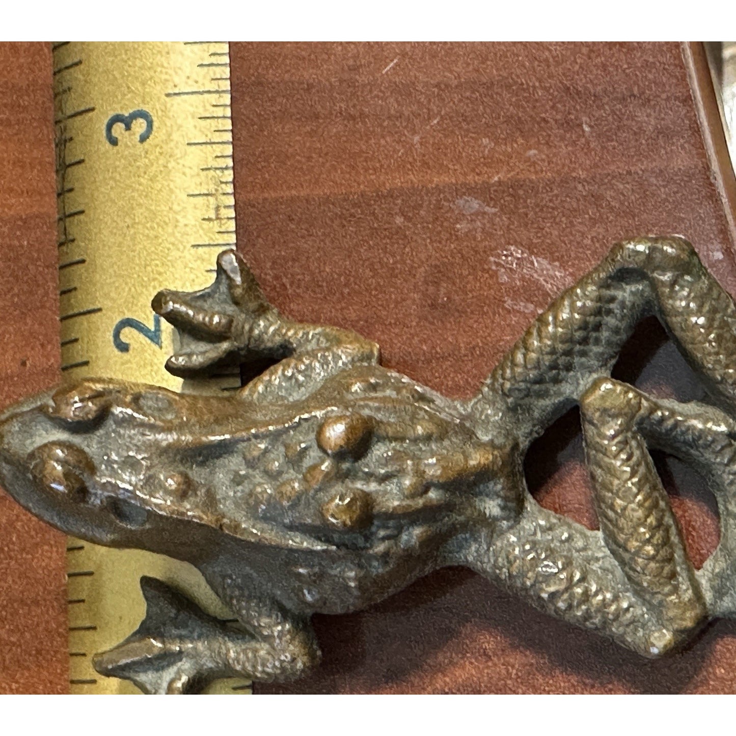 Antique Bronze Frog Paperweight - Very Detailed and Marked