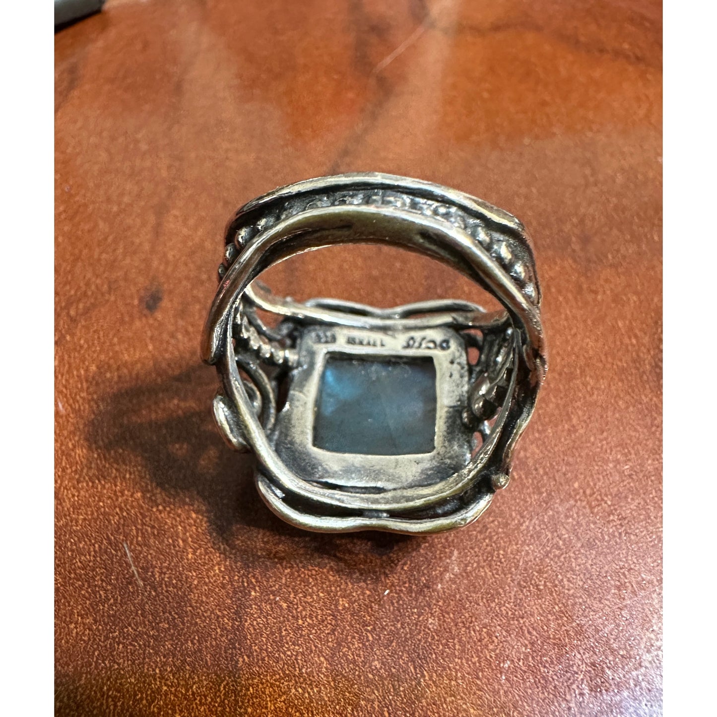 Israeli Sterling Silver Labradorite Ring Size 6.75 • Artisan Handcrafted Design