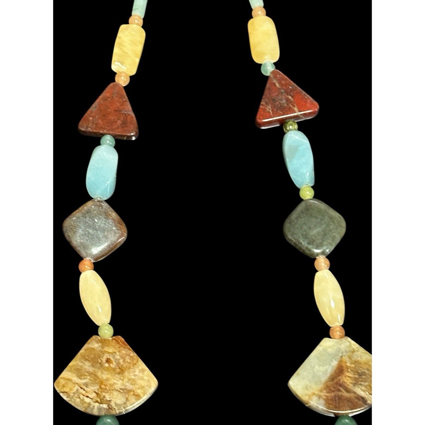Jay King Desert Rose Trading Dtr Multi Stone Sterling 18"+3 Necklace Geometric