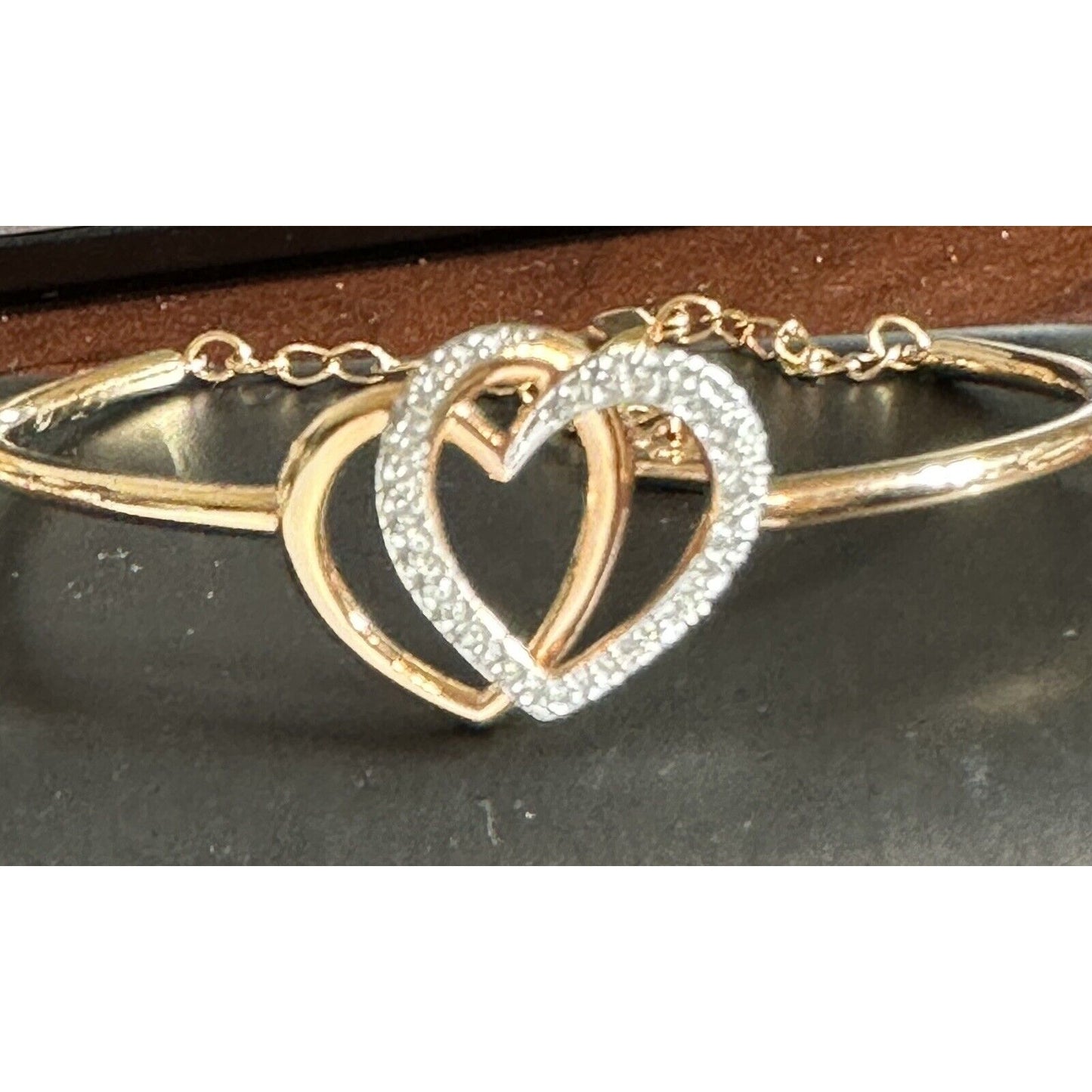 Swarovski Rose Gold Crystal Double Heart Bracelet Valentines Day Gift