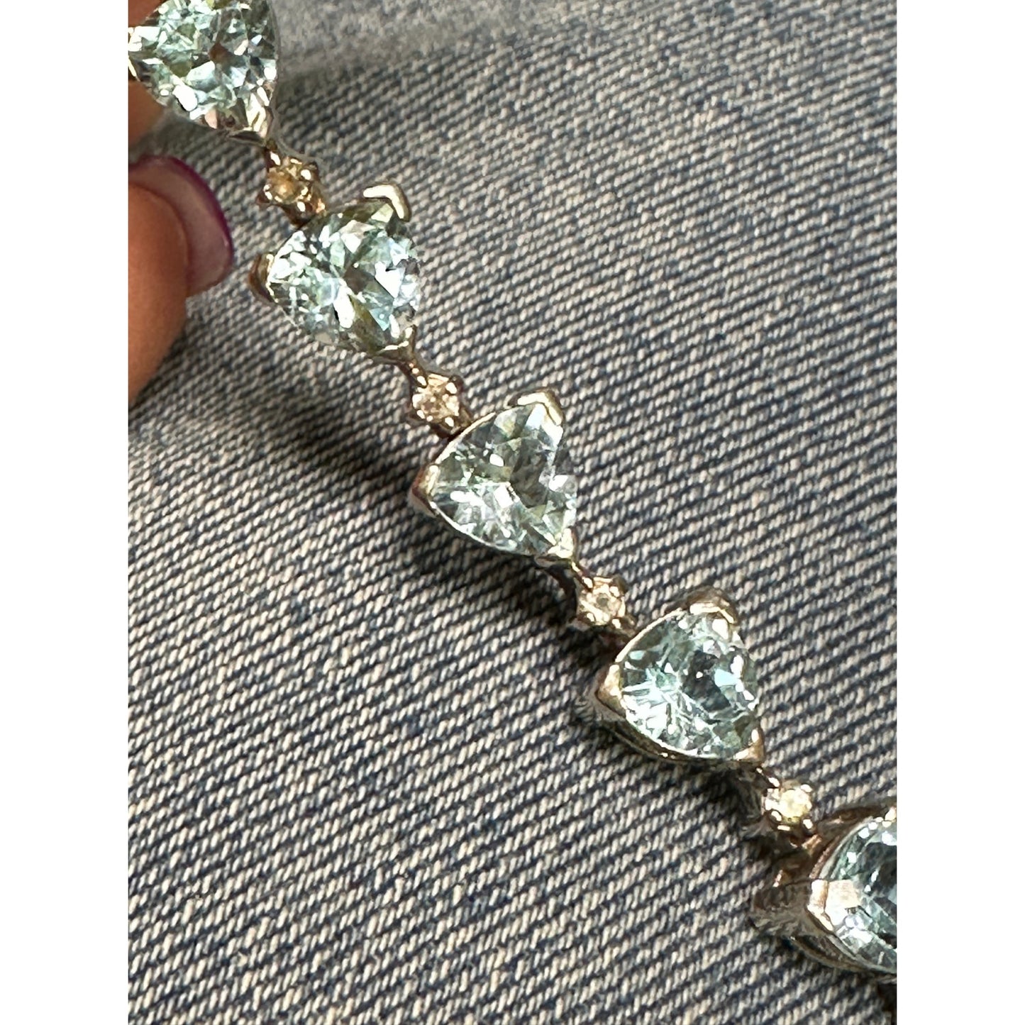 DIT Sterling Silver Trillion Blue Topaz Tennis Bracelet 7 3/4
