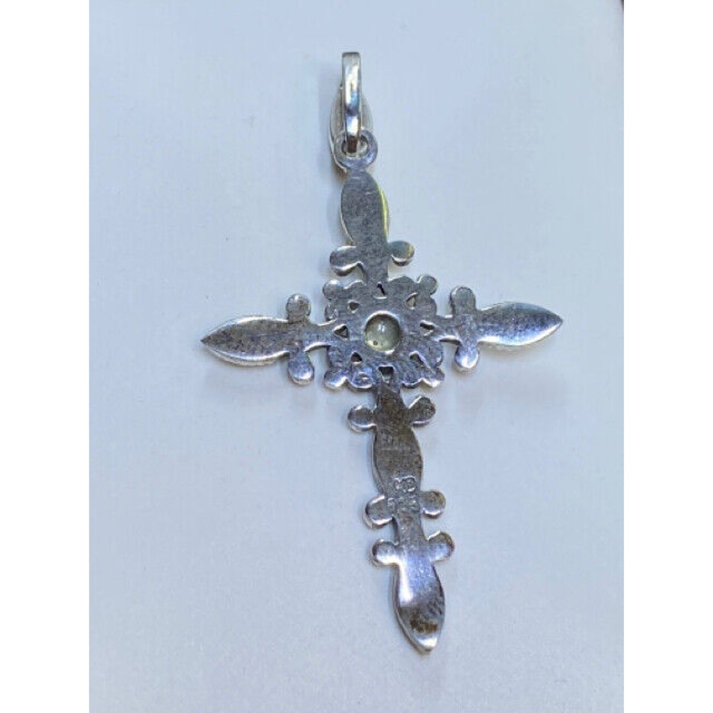Sterling Silver Marcasite MOP Cross Pendant