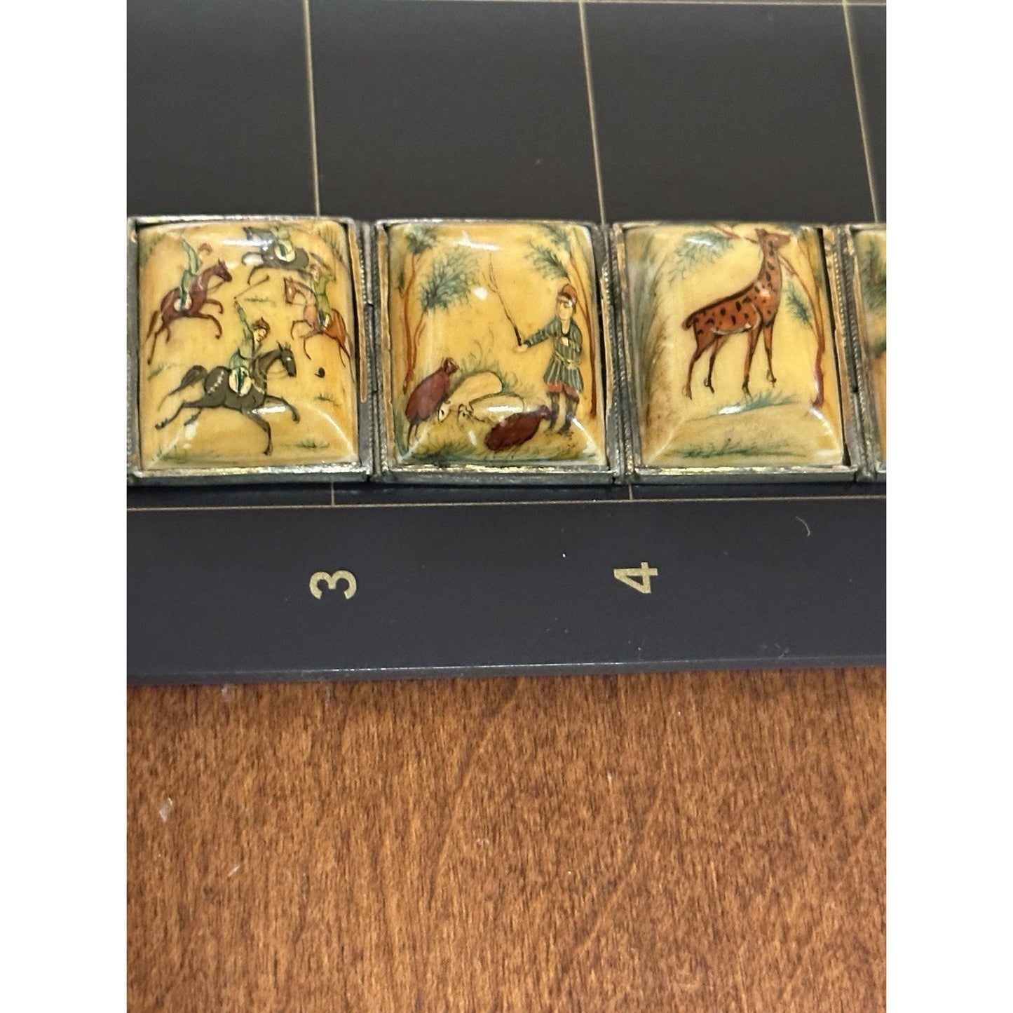 Vintage Hand Painted Persian Storyteller Bovine Bracelet 7 1/4” X 1”