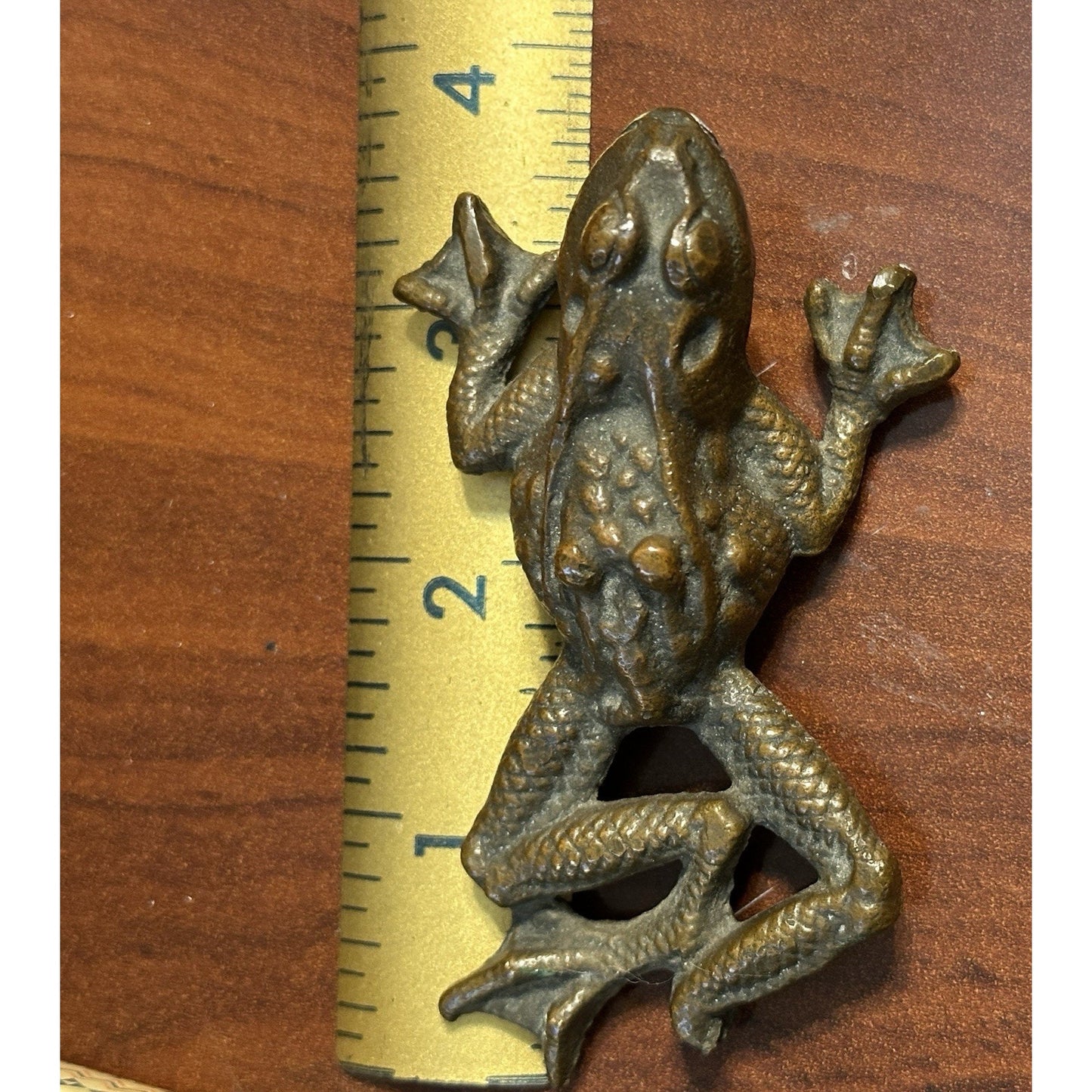 Antique Bronze Frog Paperweight - Very Detailed and Marked
