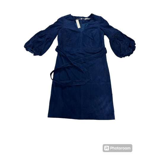 $748 Trina Turk Pryia Navy Blue Suede  Dress Size 4 NWT