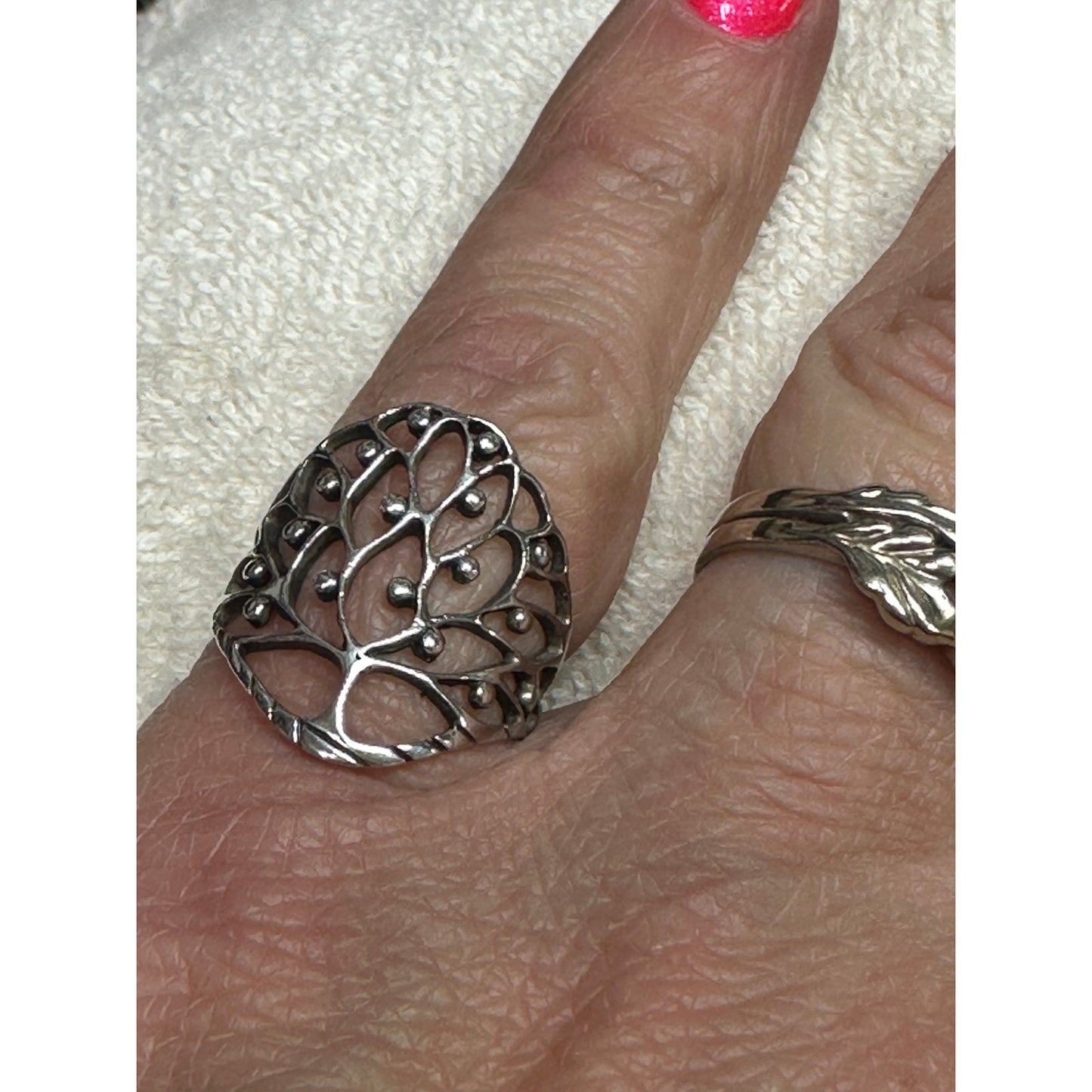 Sterling Silver Tree of Life Ring Size 7.5 ~ Open Work Tree Design Ring 7.5
