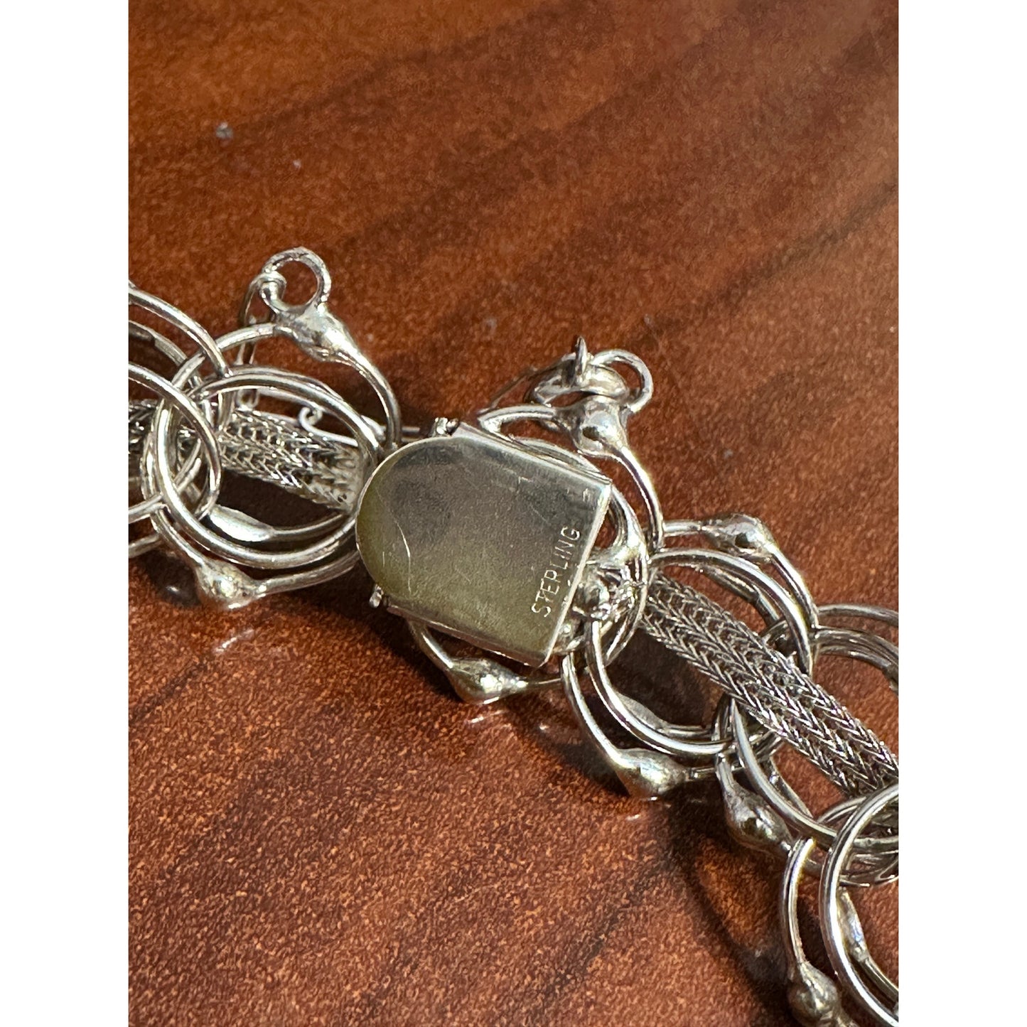 Vintage Sterling Silver Wide Link Bracelet 7 “ x 5/8” 19g Safety Chain