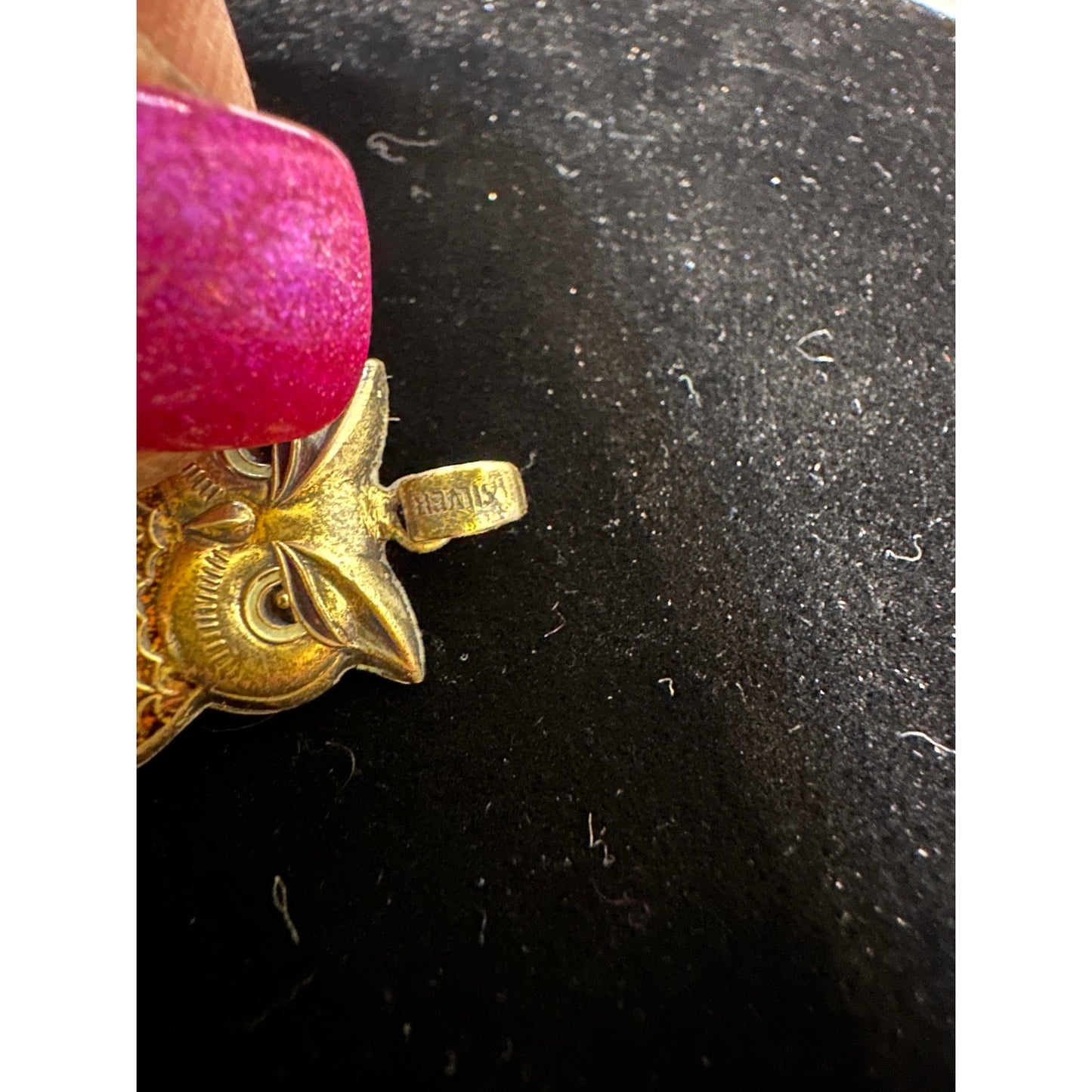 Vintage Double Sided Sterling Silver Enamel OWL Locket Pendant w/ Enamel inside