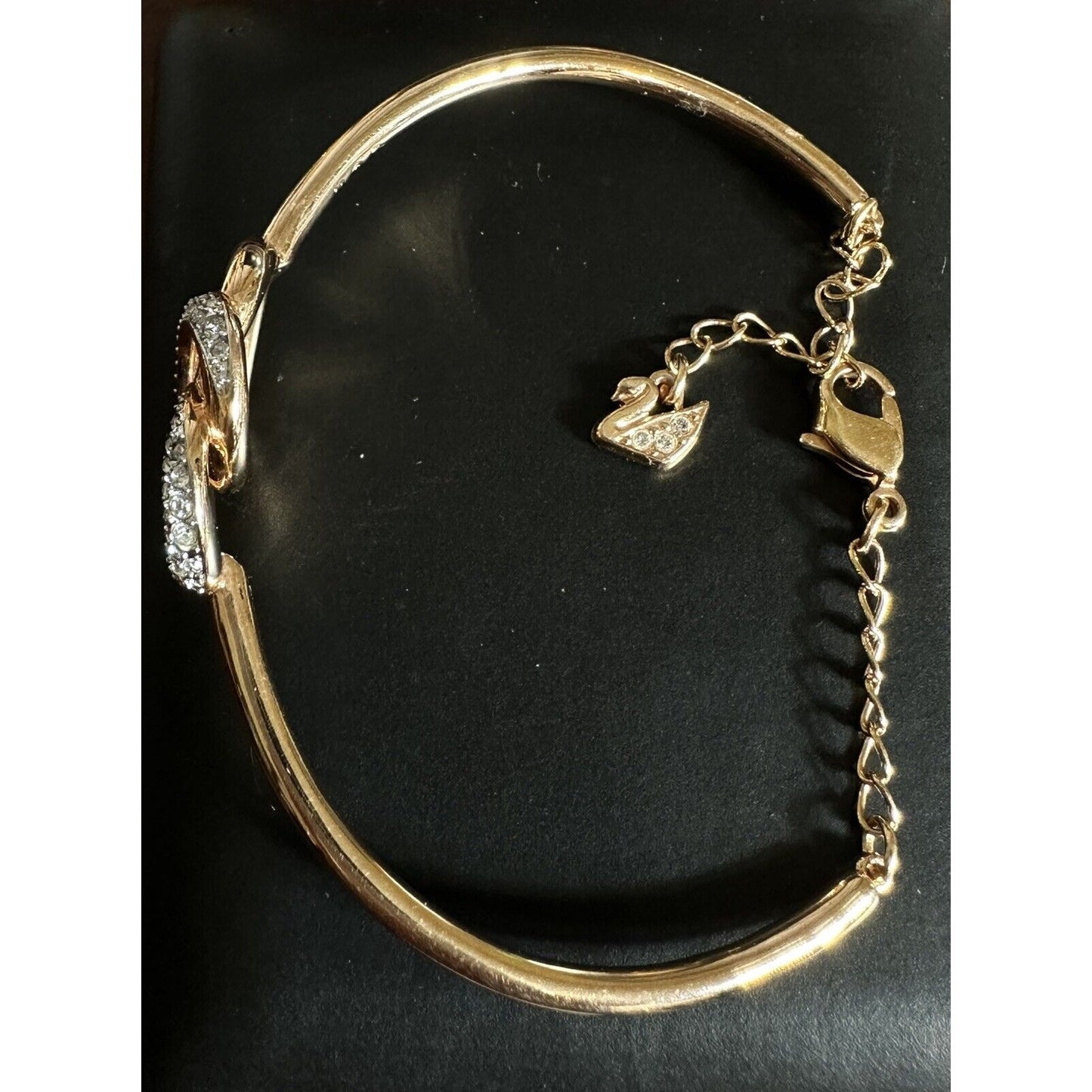 Swarovski Rose Gold Crystal Double Heart Bracelet Valentines Day Gift