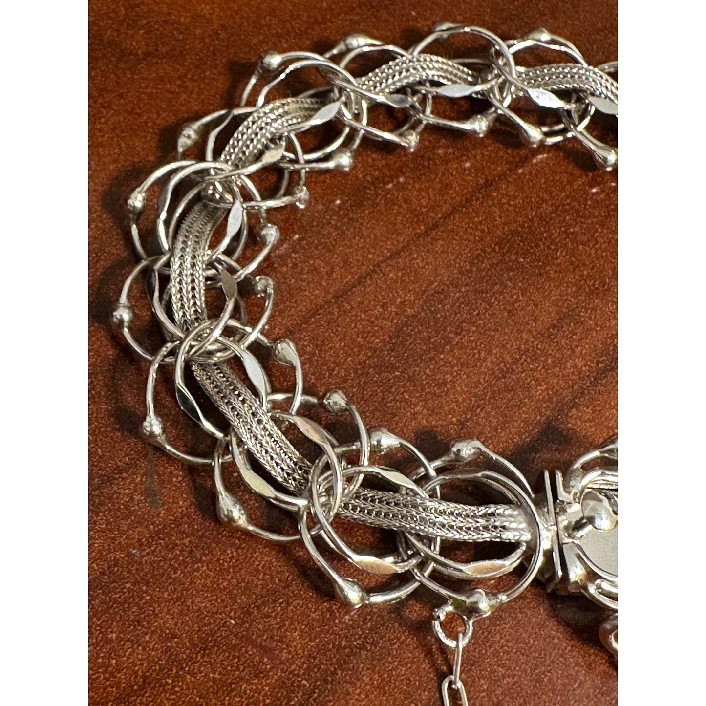 Vintage Sterling Silver Wide Link Bracelet 7 “ x 5/8” 19g Safety Chain
