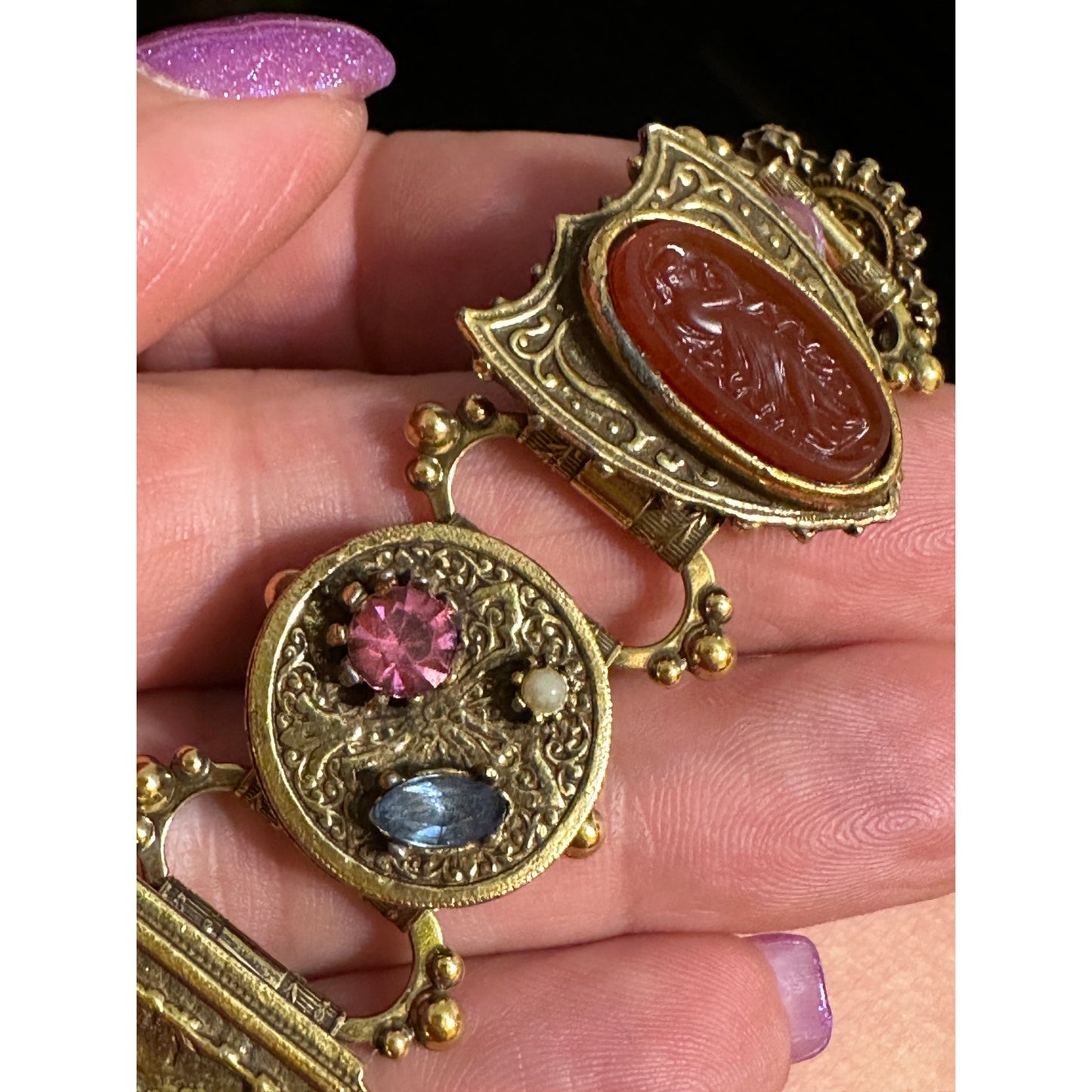 Stunning Vintage 1940s Reinad Panel Bracelet – Signed & Collectible
