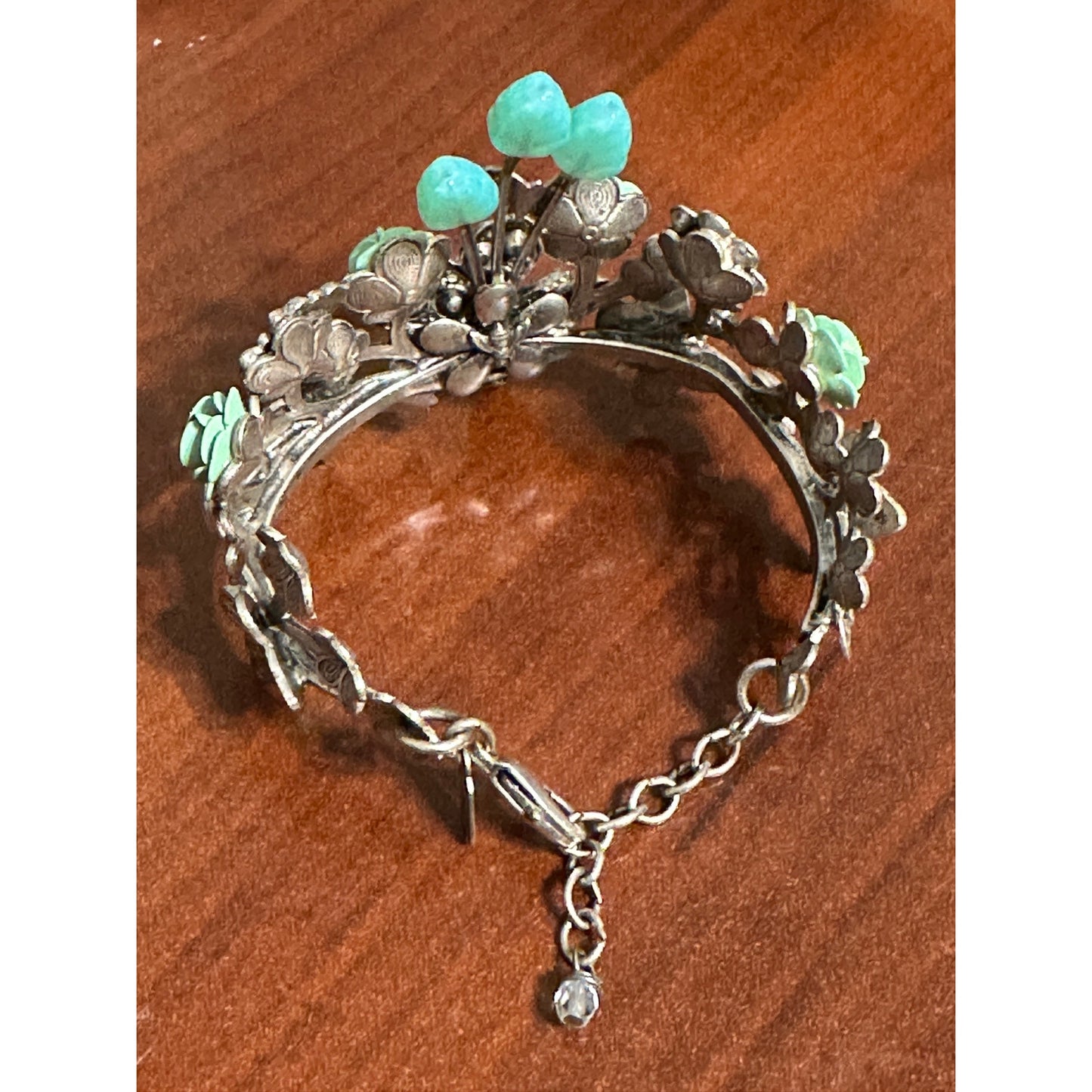 Mary DeMarco Butterfly Floral Garden Cuff Bracelet Rhinestone Resin Flowers